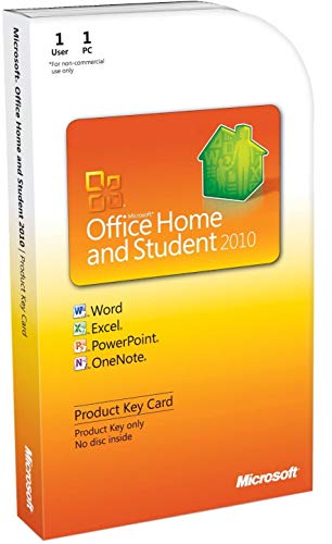 Microsoft Office 2010 Home and Student Product Key Card – Medialess