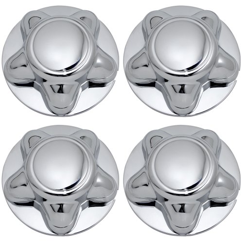 OxGord Center Caps Compatible with 97-04 Ford F-150, Expedition, 98-03 Navigator – Snaps Over Factory Aluminum & Steel Wheel with 12/14mm 5-Lug Bolts – OEM Replacement YL34-1A096-DA (4 Pack) – Chrome