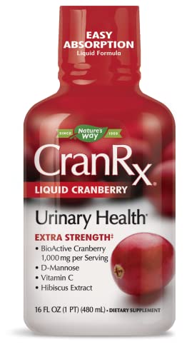 Nature’s Way CranRx Extra Strength Cranberry 1,000 mg, D-Mannose + Vit C + Hibiscus, 16 fl. oz.