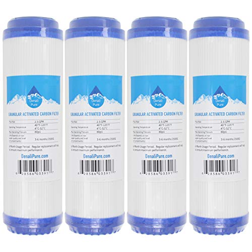 4-Pack Replacement for Compatible with OmniFIlter OB1 Granular Activated Carbon Filter – Universal 10-inch Cartridge Compatible with OmniFIlter Water Filter Unit – Model OB1 – Blue Tank