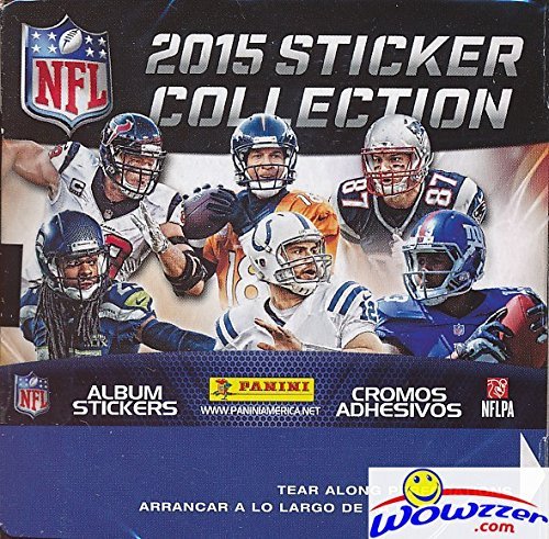 2015 Panini NFL Football Sticker MASSIVE 50 Packs Factory Sealed Box with 350 Stickers! Look for all The Top NFL Superstars including Tom Brady, Peyton Manning, Russell Wilson Andrew Luck & Many More!