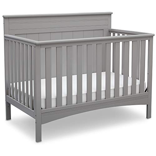 Delta Children Fancy 4-in-1 Convertible Baby Crib – Greenguard Gold Certified, Grey