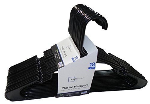 Mainstay 18-Pack Standard Plastic Hangers (Black, 2 Pack)