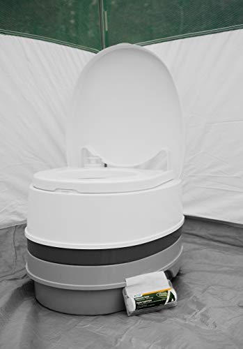 Camco Premium Portable Travel Toilet | 2.6 gallon | Three Directional Flush and Swivel Dumping Elbow (41535), White | The Storepaperoomates Retail Market - Fast Affordable Shopping