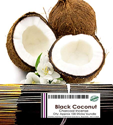 Black Coconut, Black Love, Coolwater, Kush, Joop, Money on The Street, Night Queen, Opium, Strawberry, Vanilla – Premium Choice Incense by Oakland Gardens (100 x Black Coconut Incense)