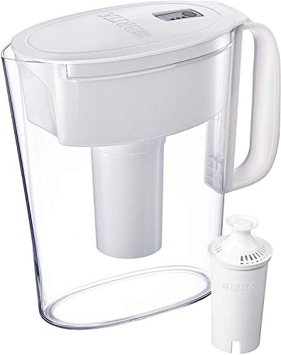 Brita Small 6 Cup Water Filter Pitcher with 1 Standard Filter, BPA Free – Metro, White (Packaging May Vary)