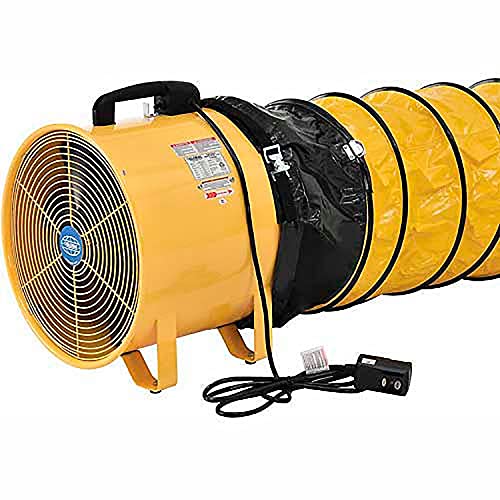 Global Industrial 12″ Portable Ventilation Fan with 16′ Flexible Ducting