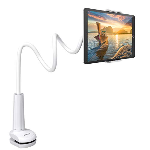 Tryone Gooseneck Tablet Holder Stand for Bed Adjustable Flexible Arm Tablets Mount Clamp on Table Compatible with iPad Air Mini | Galaxy Tabs | Kindle Fire | Switch or Other 4.7 -10.5″ Devices
