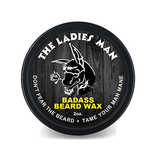 Badass Beard Care Beard Wax for Men – The Ladies Man Scent, 2 oz – Softens Beard Hair, Leaves Your Beard Looking and Feeling More Dense