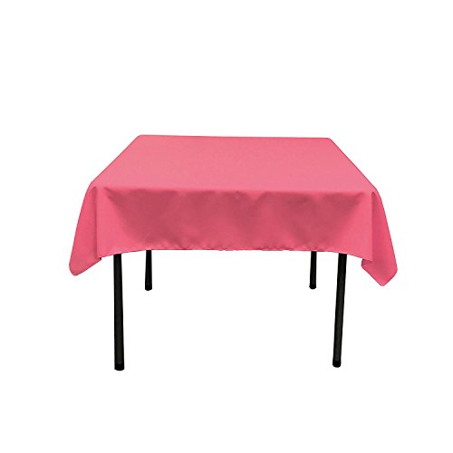 Runner Linens Factory Square Polyester Tablecloth 58×58 Inches By (Hot pink)