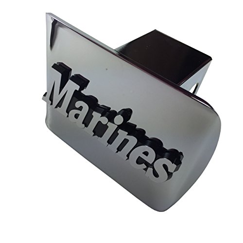 Elektroplate USMC Marines Emblem on Chrome Metal Hitch Cover
