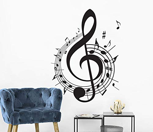 StylewithDecals Note Notes Waves Music Musical Treble Clef Wall Vinyl Decal Sticker Design Interior Decor Bedroom Recording Music Studio C501