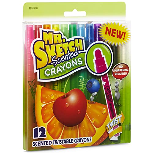 Mr. Sketch Scented Twistable Crayons, Assorted, 12 Pack
