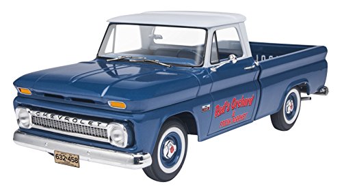 Revell 85-7225 ’66 Chevy Fleetside Pickup Model Truck Kit 1:25 Scale 112-Piece Skill Level 4 Plastic Model Building Kit , Blue, 12 years old and up