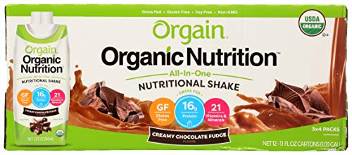 ORGAIN Organic Chocolate Fudge Nutritional Shake 12 Pack, 11 FZ (Pack of 12)