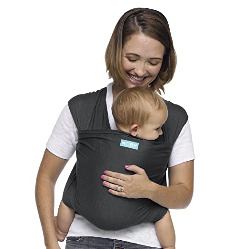 Moby Wrap Baby Carrier | Evolution | Baby Wrap Carrier for Newborns & Infants | #1 Baby Wrap | Baby Gift | Keeps Baby Safe & Secure | Adjustable for All Body Types | Perfect for Mom & Dad | Charcoal