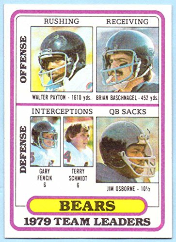 Walter Payton, Brian Baschnagel, Gary Fencik, Terry Schmidt, Jim Osborne 1980 Topps Team Leaders Checklist Football Card #226 – Chicago Bears