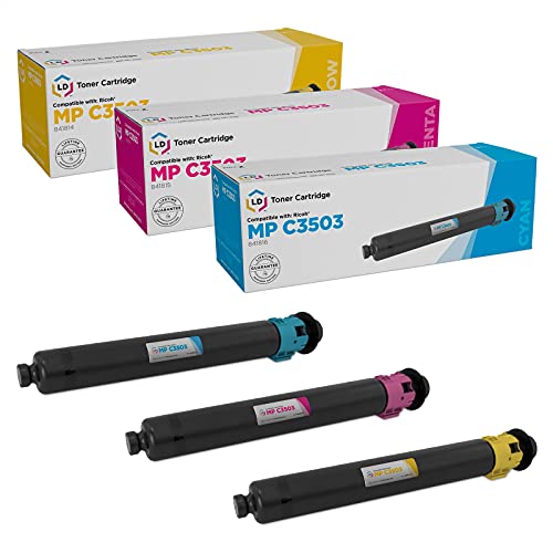 LD Compatible Toner Cartridge Replacement for Ricoh MP C3503 (Cyan, Magenta, Yellow, 3-Pack)