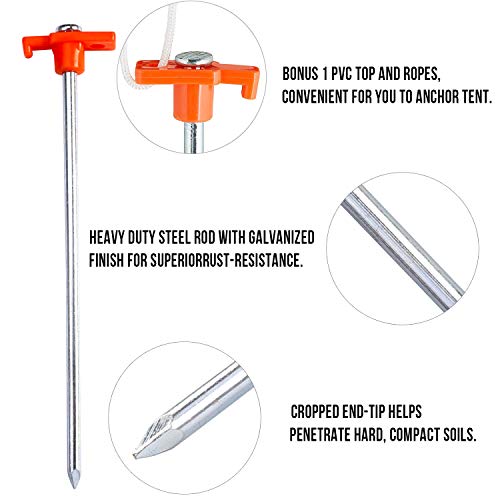 ABCCANOPY Tent Stakes Camping Tent Stakes, 10pc-Pack (Orange) | The Storepaperoomates Retail Market - Fast Affordable Shopping
