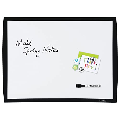 Quartet Magnetic Whiteboard, 17″ x 23″ Small White Board for Wall, Dry Erase Board for Kids, Perfect for Home Office & Home School Supplies, 1 Mini Dry Erase Marker, 2 Magnets, Black Frame (34608-BK) | The Storepaperoomates Retail Market - Fast Affordable Shopping
