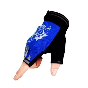 Kids Cycling Gloves, Freehawk Non-Slip Ultrathin Children Half Finger Bicycle Cycling Breathable Gloves Roller-Skating Gloves for Fishing, Cycling, Roller Skating and Climbing in Summer (Blue) | The Storepaperoomates Retail Market - Fast Affordable Shopping