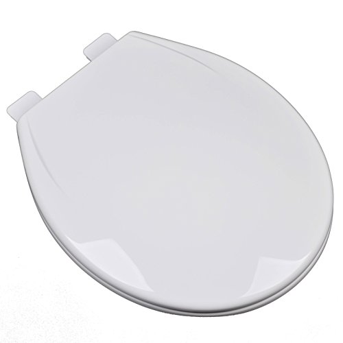 Bath Décor 2F1R6-00 Slow Close Plastic Round Top Mount Adjustable Release and Clean Hinge Toilet Seat, White