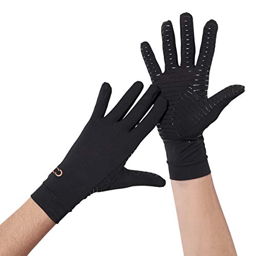 Copper Compression Arthritis Gloves with Touchscreen Tips. Relief for Hand Pain, Carpal Tunnel, Rheumatoid, Inflammation, Tendonitis, Nerve Damage, Trigger Finger, Neuropathy. Fit for Men & Women – Small