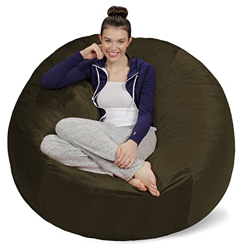 Sofa Sack – Plush Ultra Soft Bean Bags Chairs for Kids, Teens, Adults – Memory Foam Beanless Bag Chair with Microsuede Cover – Foam Filled Furniture for Dorm Room – Olive 5′