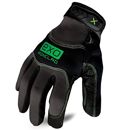 Ironclad EXO Pro Water Resistant; Work Gloves, (1 Pair), EXO2-MWR-03-M, Black/Grey