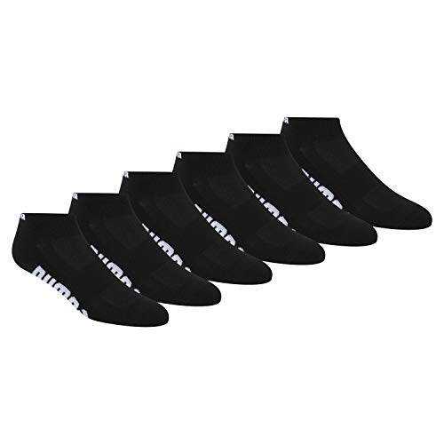 PUMA Men’s 6 Pack Low Cut, Black/White, Sock Size:10-13/Shoe Size: 8-12