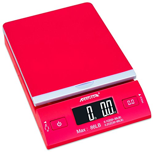 Accuteck DreamRed 86 Lbs Digital Postal Scale Shipping Scale Postage with USB&AC Adapter, Limited Edition