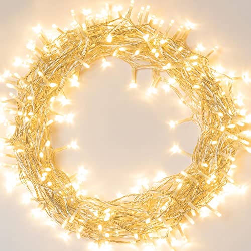 koopower 36ft 100 LED Battery Operated String Lights with Timer on IP65 Waterproof Clear String for Outdoor and Indoor Use (8 Modes, Warm White)
