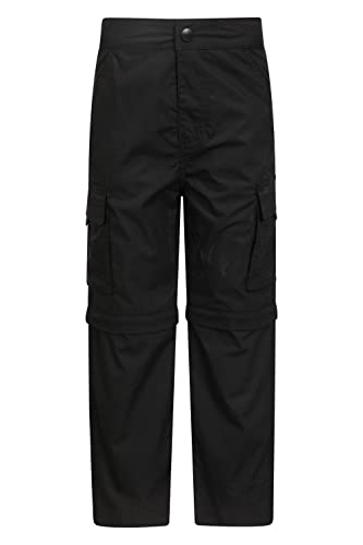 Mountain Warehouse Active Kids Convertible Hiking Pants Zip Off Shorts Black 3T-4T