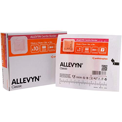 Smith and Nephew 66800276 Allevyn Gentle Border Dressing 3″ x 3″ – Box of 10