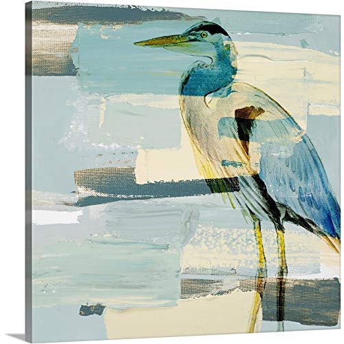 Great Blue Heron Canvas Wall Art Print, Bird Artwork