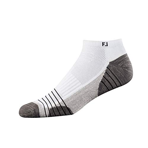 FootJoy Men’s TechSof Tour Low Cut Socks, White, Fits Shoe Size 7-12
