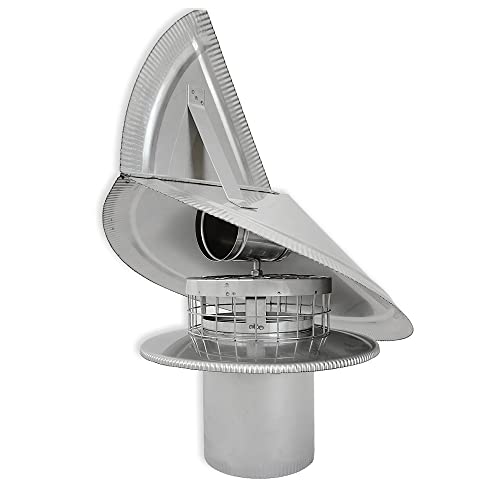 CHIMCARE Wind Directional Chimney Cap, Round Non Air Cooled 6″ inch Stainless Steel Cap, Windproof, USA Made