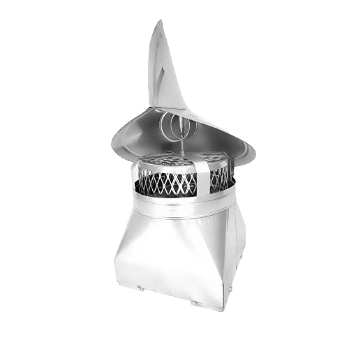 CHIMCARE Wind Directional Chimney Cap, 9″ x 9” High-Grade Stainless Steel Cap for Single Flue Tile, Downdraft Prevention, USA Made