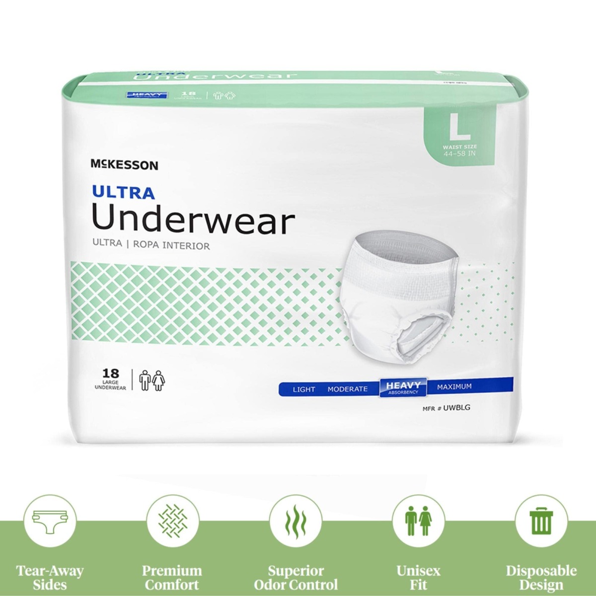 McKesson Ultra Underwear, Incontinence, Heavy Absorbency, Large, 72 Count | The Storepaperoomates Retail Market - Fast Affordable Shopping
