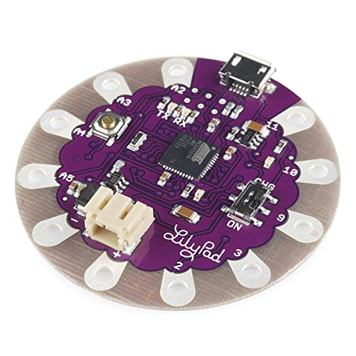 AMX3d Lilypad Development Main Board – The Silver Dollar Sized Arduino Compatible Designed for e-Textile and Wearable Projects– Power by Battery or USB Connector Cable.