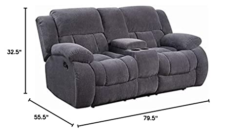 Coaster Home Furnishings Weissman Motion Loveseat with Cupholders and Storage Charcoal | The Storepaperoomates Retail Market - Fast Affordable Shopping