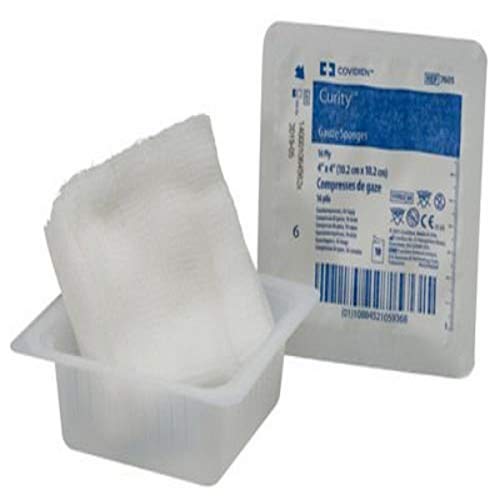 Covidien 6939 Curity Gauze Sponges, Sterile, 12-Ply, 4″ x 4″ (Tray of 10 Sheets)