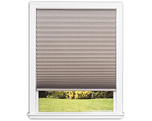 Redi Shade No Tools Easy Lift Trim-at-Home Cordless Pleated Light Blocking Fabric Shade Natural, 36 in x 64 in, (Fits windows 19 in – 36 in)