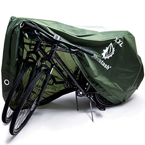 YardStash Bike Cover – Waterproof, Outdoor Bicycle Covers – Weatherproof, Reflective Tarp for Outdoor Storage, Bikes, Beach Cruisers, 29ers & Electric Bicycles – XXL