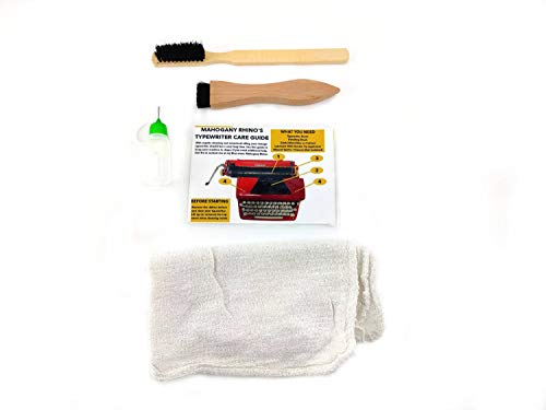 Manual Typewriter Cleaning and Care Kit – 2 Typewriter Brushes, Typewriter Oil, Cotton Cloths, Care and Cleaning Card