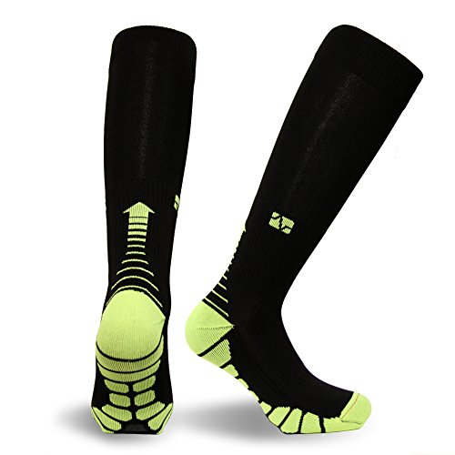 Vitalsox Italy-Patented Compression VT1211,Large,Black/Neon