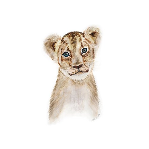Baby Lion Nursery Print, African Safari Nursery Art, Brown, Beige – Various Sizes Available