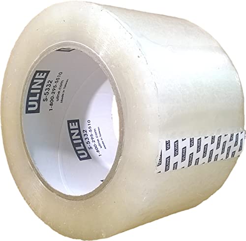 Packing Tape, 3 Inch X 110 Yard 2.6 Mil Crystal Clear Industrial Plus Tape by Uline, Pack of 4