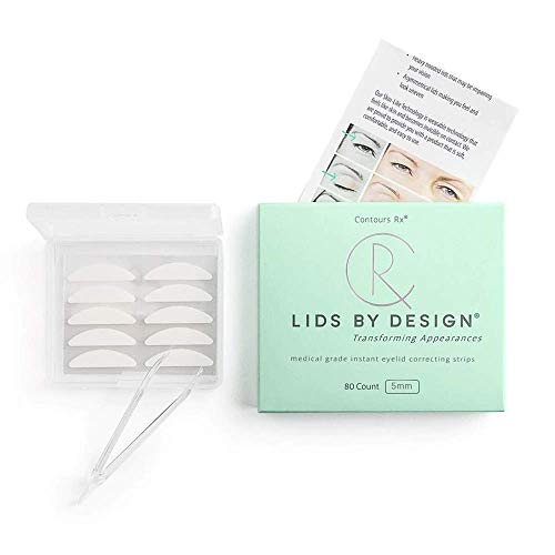 Contours Rx LIDS BY DESIGN (5mm) Eyelid Correcting Strips Heavy Hooded, Droopy Lids for Moderate Lift, 80 count