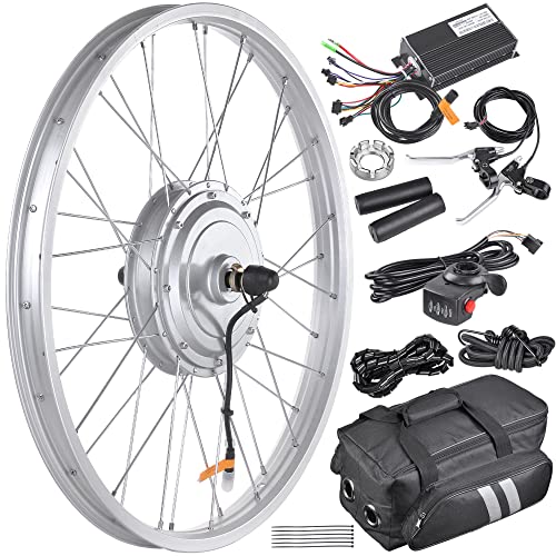 AW Electric Bicycle Front Wheel 24″ E-Bike Conversion Kit 36V 750W Ebike Wheel Kit Thumb Throttle Hub Bicycle Conversion Motor Kit